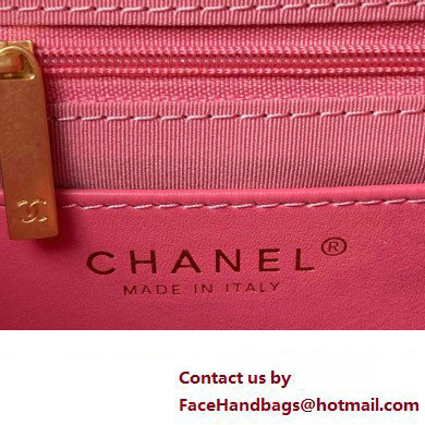 Chanel Lambskin  &  Gold-Tone Metal large Messenger Bag AS4610 fuchsia 2024